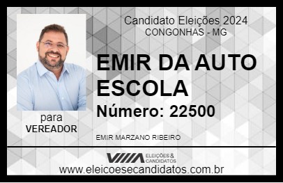 Candidato EMIR DA AUTO ESCOLA 2024 - CONGONHAS - Eleições