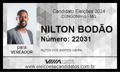 Candidato NILTON BODÃO 2024 - CONGONHAS - Eleições