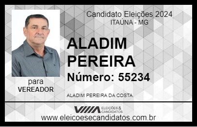 Candidato ALADIM PEREIRA 2024 - ITAÚNA - Eleições