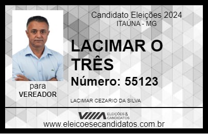 Candidato LACIMAR O TRÊS 2024 - ITAÚNA - Eleições