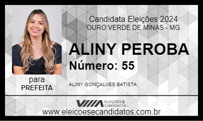 Candidato ALINY PEROBA 2024 - OURO VERDE DE MINAS - Eleições