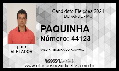 Candidato PAQUINHA 2024 - DURANDÉ - Eleições