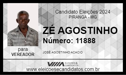 Candidato ZÉ AGOSTINHO 2024 - PIRANGA - Eleições