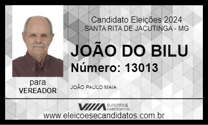 Candidato JOÃO DO BILU 2024 - SANTA RITA DE JACUTINGA - Eleições