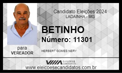 Candidato BETINHO 2024 - LADAINHA - Eleições