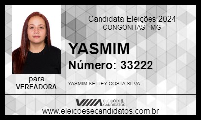 Candidato YASMIN 2024 - CONGONHAS - Eleições