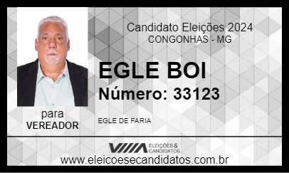 Candidato EGLE BOI 2024 - CONGONHAS - Eleições