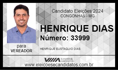 Candidato HENRIQUE DIAS 2024 - CONGONHAS - Eleições