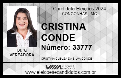 Candidato CRISTINA CONDE 2024 - CONGONHAS - Eleições