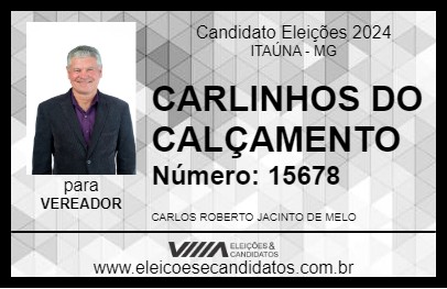 Candidato CARLINHOS DO CALÇAMENTO 2024 - ITAÚNA - Eleições