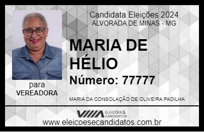 Candidato MARIA DE HÉLIO 2024 - ALVORADA DE MINAS - Eleições