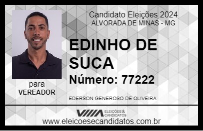 Candidato EDINHO DE SUCA 2024 - ALVORADA DE MINAS - Eleições