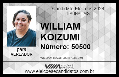 Candidato WILLIAM KOIZUMI  2024 - ITAÚNA - Eleições