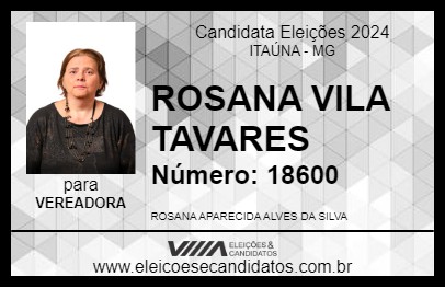 Candidato ROSANA VILA TAVARES 2024 - ITAÚNA - Eleições