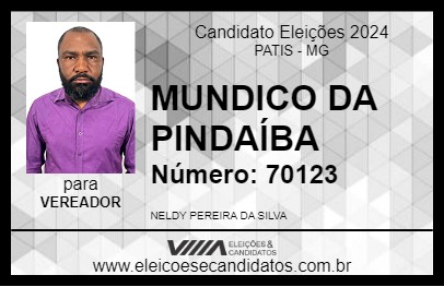 Candidato MUNDICO DA PINDAÍBA 2024 - PATIS - Eleições