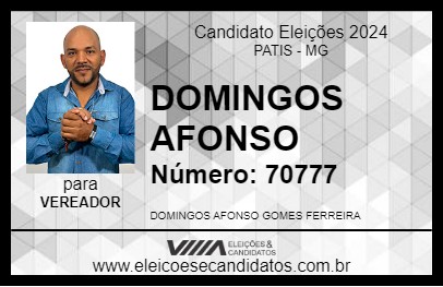 Candidato DOMINGOS AFONSO 2024 - PATIS - Eleições