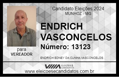 Candidato ENDRICH VASCONCELOS 2024 - MUNHOZ - Eleições