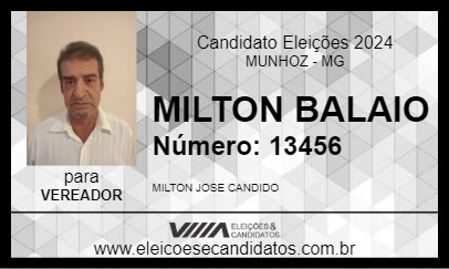 Candidato MILTON BALAIO 2024 - MUNHOZ - Eleições