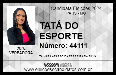 Candidato TATÁ DO ESPORTE 2024 - PATIS - Eleições