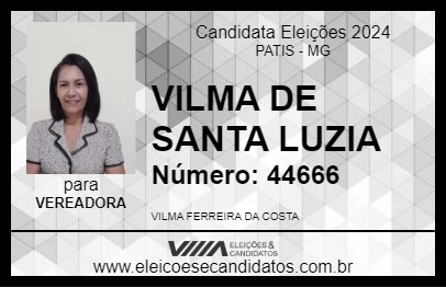 Candidato VILMA DE SANTA LUZIA 2024 - PATIS - Eleições