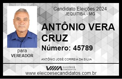 Candidato ANTÔNIO VERA CRUZ 2024 - JEQUITIBÁ - Eleições