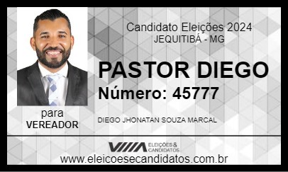 Candidato PASTOR DIEGO 2024 - JEQUITIBÁ - Eleições