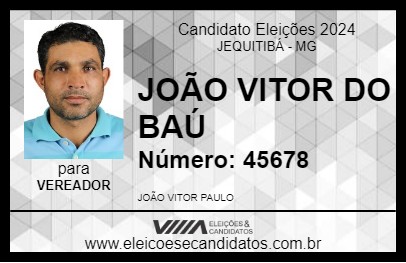 Candidato JOÃO VITOR DO BAÚ 2024 - JEQUITIBÁ - Eleições