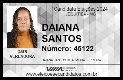 Candidato DAIANA SANTOS 2024 - JEQUITIBÁ - Eleições