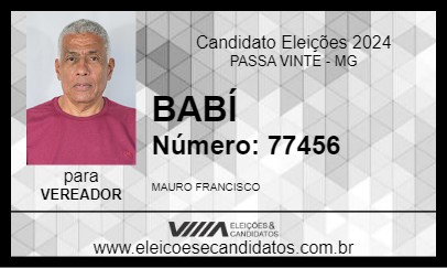 Candidato BABÍ 2024 - PASSA VINTE - Eleições