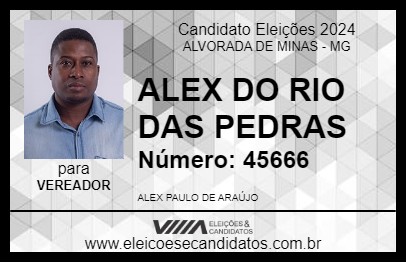 Candidato ALEX DO RIO DAS PEDRAS 2024 - ALVORADA DE MINAS - Eleições