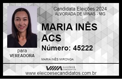 Candidato MARIA INÊS ACS 2024 - ALVORADA DE MINAS - Eleições