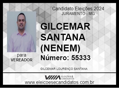 Candidato GILCEMAR SANTANA (NENEM) 2024 - JURAMENTO - Eleições