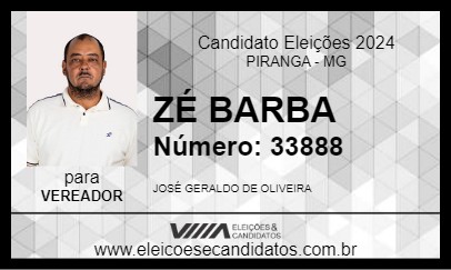 Candidato ZÉ BARBA 2024 - PIRANGA - Eleições