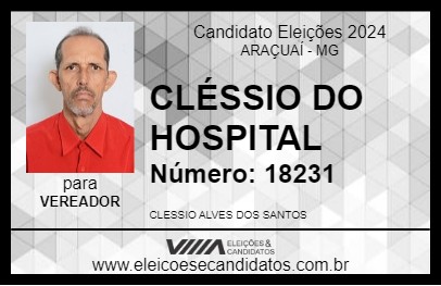 Candidato CLÉSSIO DO HOSPITAL 2024 - ARAÇUAÍ - Eleições