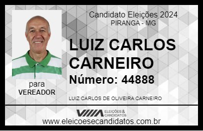 Candidato LUIZ CARLOS CARNEIRO 2024 - PIRANGA - Eleições