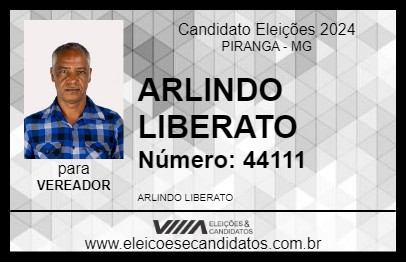 Candidato ARLINDO LIBERATO 2024 - PIRANGA - Eleições