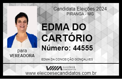 Candidato EDMA DO CARTÓRIO 2024 - PIRANGA - Eleições