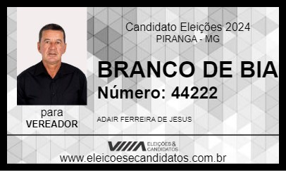 Candidato BRANCO DE BIA 2024 - PIRANGA - Eleições