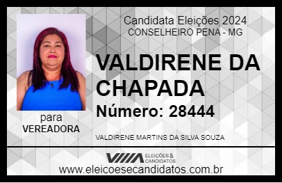 Candidato VALDIRENE DA CHAPADA 2024 - CONSELHEIRO PENA - Eleições