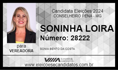 Candidato SONINHA LOIRA 2024 - CONSELHEIRO PENA - Eleições