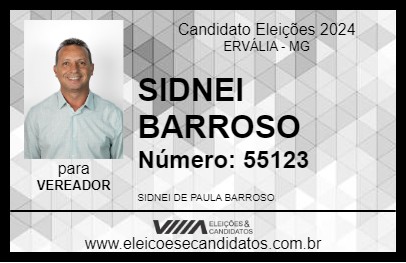 Candidato SIDNEI BARROSO 2024 - ERVÁLIA - Eleições