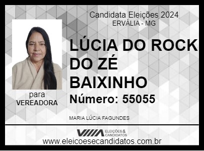 Candidato LÚCIA DO ROCK DO ZÉ BAIXINHO 2024 - ERVÁLIA - Eleições