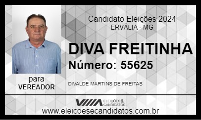 Candidato DIVA FREITINHA 2024 - ERVÁLIA - Eleições