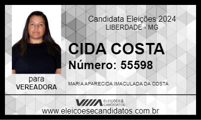 Candidato CIDA COSTA 2024 - LIBERDADE - Eleições