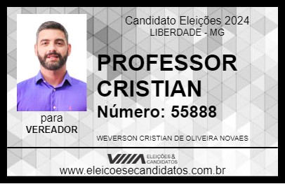 Candidato PROFESSOR CRISTIAN 2024 - LIBERDADE - Eleições