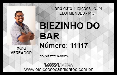 Candidato BIEZINHO DO BAR 2024 - ELÓI MENDES - Eleições