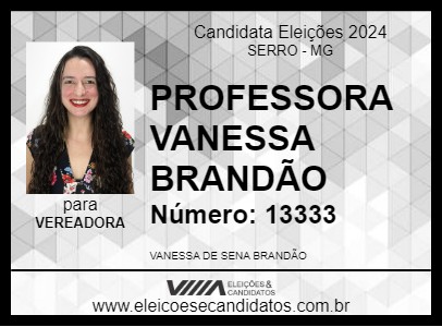 Candidato PROFESSORA VANESSA BRANDÃO 2024 - SERRO - Eleições