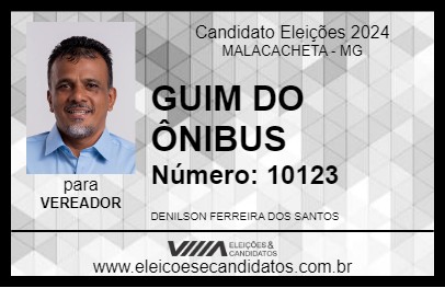 Candidato GUIM DO ÔNIBUS 2024 - MALACACHETA - Eleições