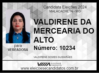 Candidato VALDIRENE DA MERCEARIA DO ALTO 2024 - MALACACHETA - Eleições