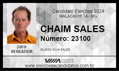 Candidato CHAIM SALES 2024 - MALACACHETA - Eleições